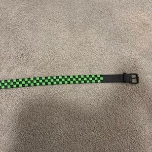 Y2K green and black studded belt